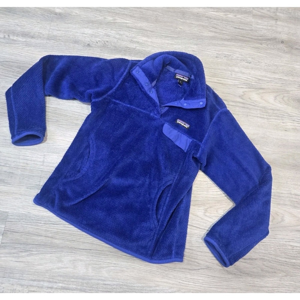 🔥Patagonia Snap Closure Logo Pocket Jacket Blue Mid-Length Women's S